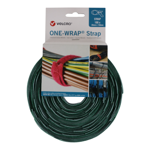 Velcro VEL-OW64432 | Green 150mm x 20mm VELCRO&Acirc;&reg; Brand ONE-WRAP&Acirc;&reg; Cable Ties (Roll/100)