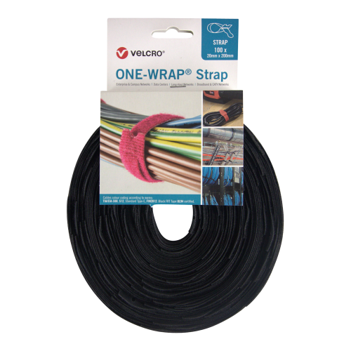 Velcro VEL-OW64527 | One-Wrap  Strap 20x200mm black  Roll with 100 Units