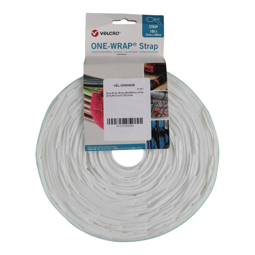 Velcro VEL-OW64826 | One-Wrap  Strap 25x300mm white (010) Roll with 100 Units
