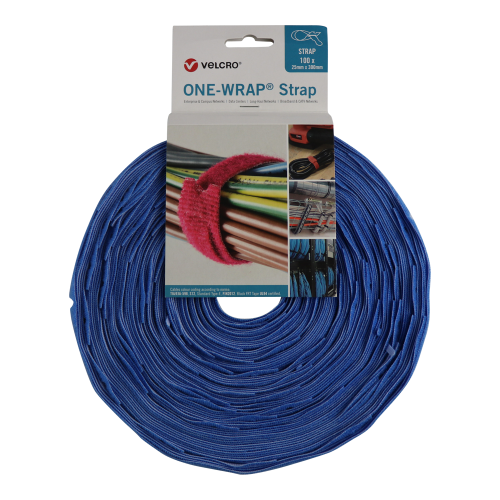 Velcro VEL-OW64829 | Royal Blue 300mm x 25mm VELCRO® Brand ONE-WRAP® Cable Ties (Roll/100)