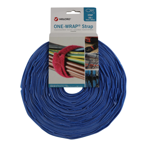 Velcro VEL-OW64829 | Royal Blue 300mm x 25mm VELCRO&Acirc;&reg; Brand ONE-WRAP&Acirc;&reg; Cable Ties (Roll/100)