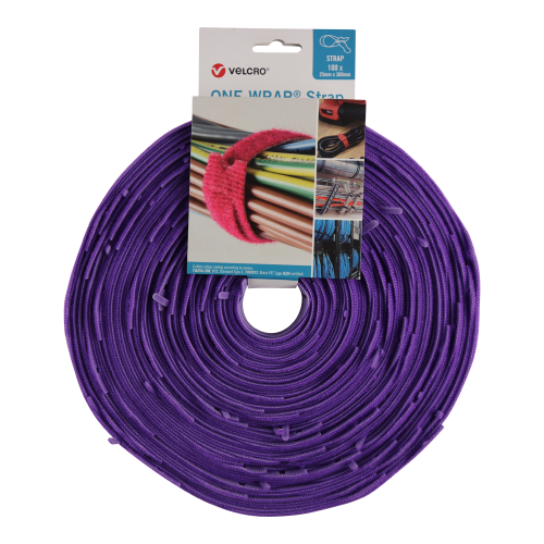 Velcro VEL-OW64833 | Purple 300mm x 25mm VELCRO® Brand ONE-WRAP® Cable Ties (Roll/100)