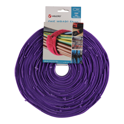 Velcro VEL-OW64833 | Purple 300mm x 25mm VELCRO&Acirc;&reg; Brand ONE-WRAP&Acirc;&reg; Cable Ties (Roll/100)