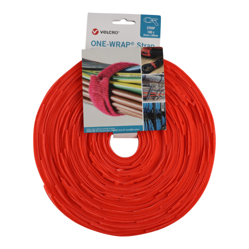 Velcro VEL-OW64837 | Orange 300mm x 25mm VELCRO&Acirc;&reg; Brand ONE-WRAP&Acirc;&reg; Cable Ties (Roll/100)