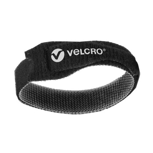 Velcro 0 | Black 200mm x 13mm Cable Ties with Logo on (Bag / 100)