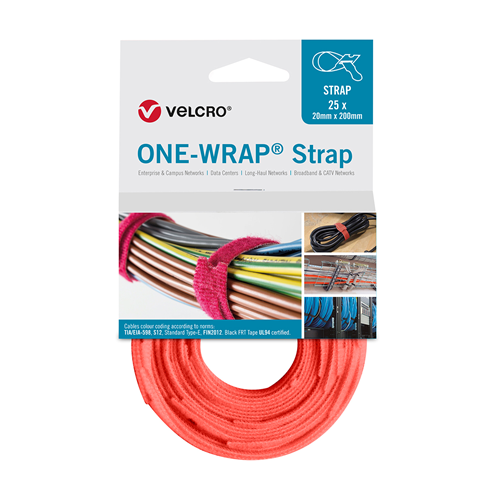 VELCRO Brand ONE-WRAP Cable Ties Orange 330 x 16 Reel, VELCRO® Cable Straps