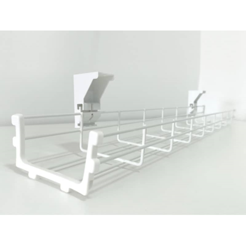 White 100mm x 100mm Under Desk Wire Basket