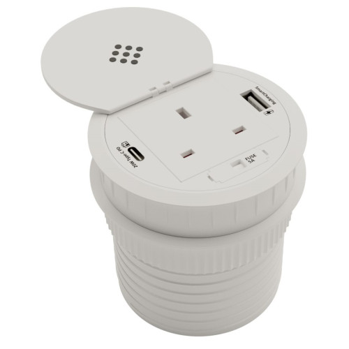 CMW Ltd Desk Cable Management | White Combo Desk Unit