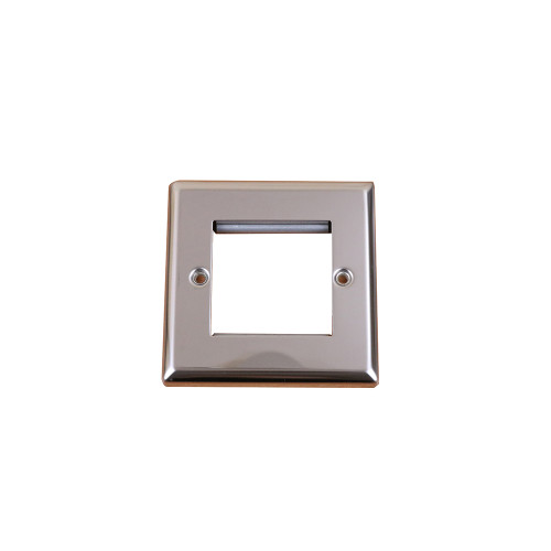 Kauden Double Polished Chrome Bevelled Edge Plate accepts 2 EURO Modules 50x25mm