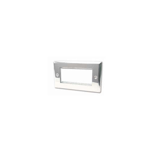 CMW Ltd | Quad Polished Chrome Bevelled Edge Plate accepts 4 EURO Module 50x25mm