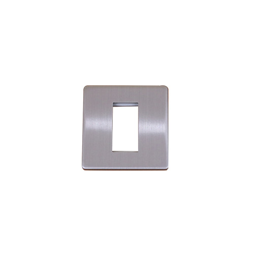 Kauden Single Brushed Steel Screwless Plate accepts 1 EURO Module 50x25mm