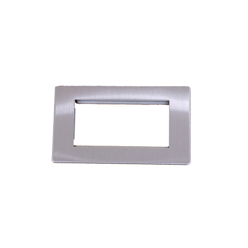 Kauden 2 gang, Brushed Steel Screwless Data Grid Plate, accepts up to 4 EURO Modules sized 50mm x25mm