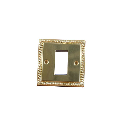 Single Georgian Brass Faceplate Accepts 1 Euro Module 50mm x 25mm