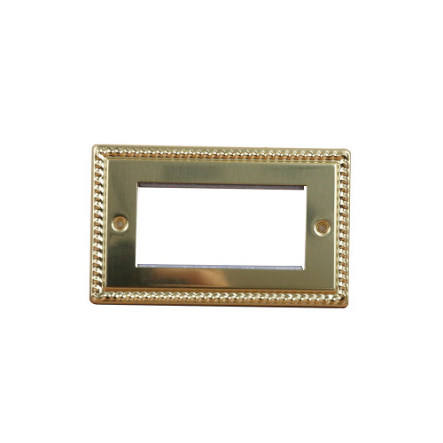 Quad Georgian Brass Faceplate Accepts 4 Euro Modules 50mm x 25mm