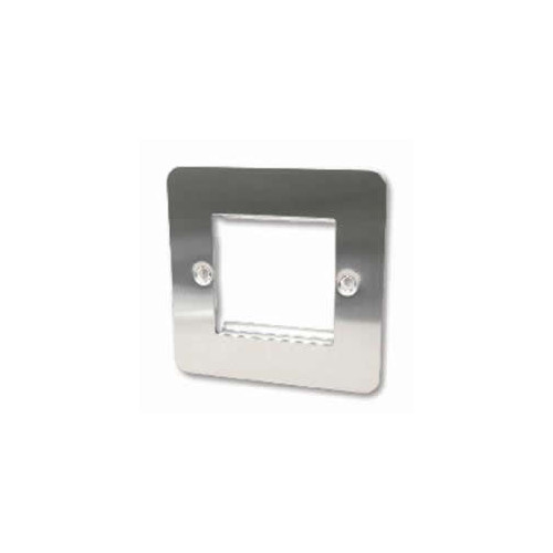 CMW Ltd | Double Brushed Steel Flat Edge Plate accepts 2 EURO Modules 50x25mm
