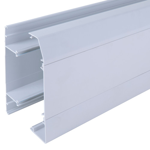 Marshall-Tufflex Plastic Cable trunking XT2CWH | 3 Compartment Skirting Trunking