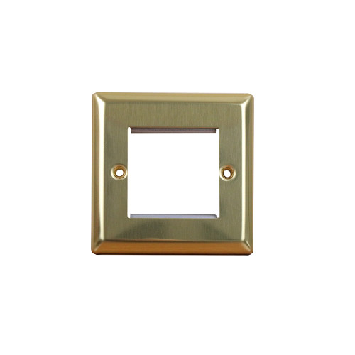 Varilight Double Victorian Brass Faceplate accepts 2 EURO Modules 50x25mm