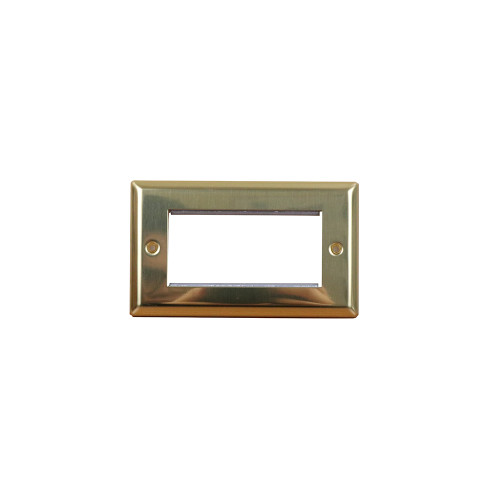 Quad Victorian Brass Faceplate Accepts 4 Euro Modules 50mm x 25mm