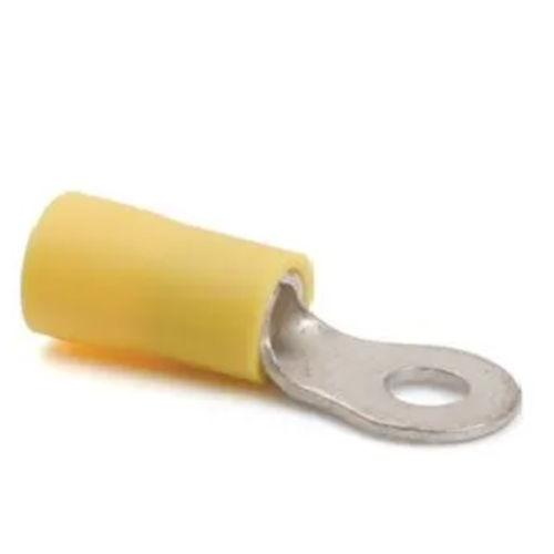 M6 Yellow 6.5mm Pre-Insulated Crimp Ring Terminal (Pack/100)