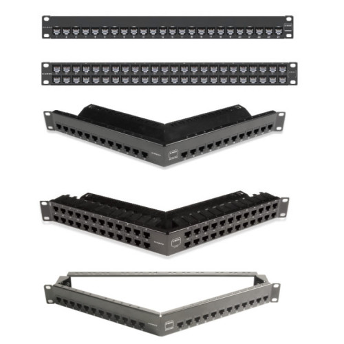 Siemon Z6AS-PNLA-24K | Siemon Z-MAX 24 Port Angled Cat6A Shielded Patch Panel Kit c/w Jacks 1U