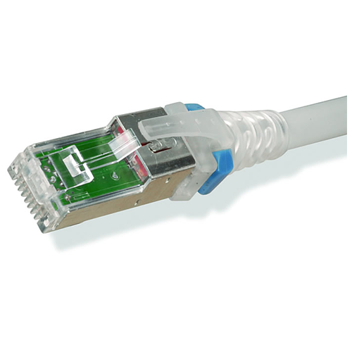 Siemon ZC6A-S30MA-LD Z-MAX 30m Cat6A Double-ended F/UTP Solid Patch Lead LS0H Violet Jacket with Clear Boot