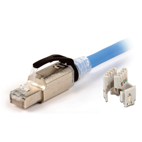 Siemon ZP1-6AS-01S | Siemon Z-PLUG Cat6A Shielded Field-Terminated Plug with Black Latch Protector