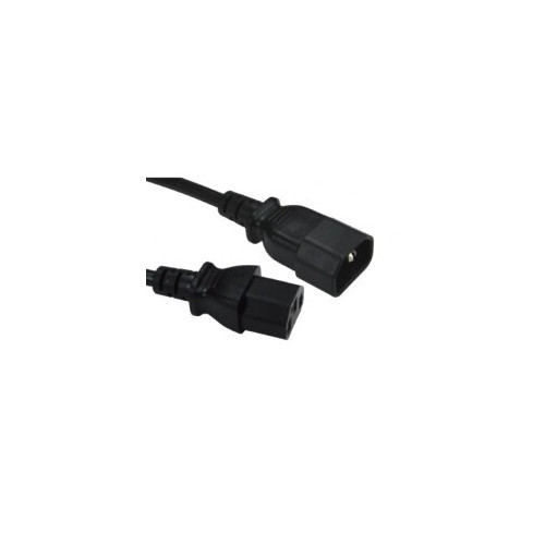 0.5m C13 Female to C14 Male Extension Lead Black