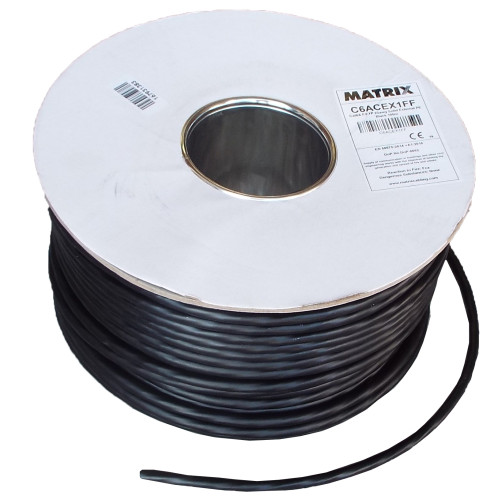 CMW Ltd  | Cat6A 100m F/FTP External PE Cable Black Reel (100m Reel)