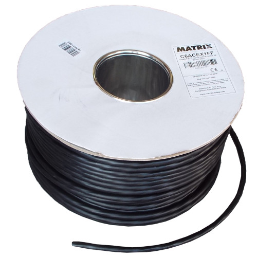 CMW Ltd | Cat6A 100m F/FTP External PE Cable Black Reel (100m Reel)