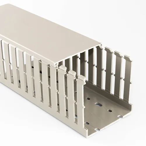 Betaduct 10450052Y 50mm Wide x 37.5mm High PVC Open Slot Cable Trunking 2m Length Grey