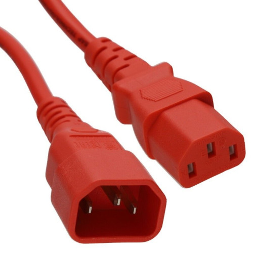 3m C13 Female to C14 Male Extension Lead Red