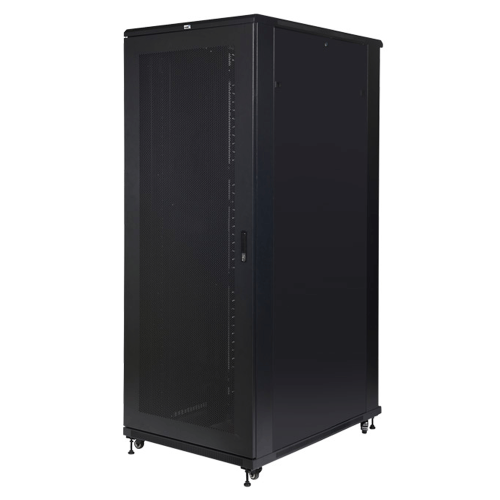 Qube 42U 800mm x 1000mm Server Cabinet In Black with Mesh Front & Mesh Rear Door