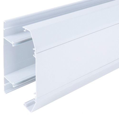 Marshall Tufflex / Bendex White XT1CWH | 3 Compartment Angled Dado Trunking, flame retardant, self-extinguishing and 'non-flame propagating'