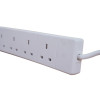 6 Way 13amp Power Extension Lead 5m with Neon White (Each)