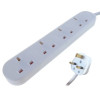 6 Way 13amp Power Extension Lead 5m with Neon White (Each)