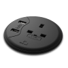 CMD  Black  PortHole outlet fitted with 1 x Power, 1 x Dual USB with Types A & C