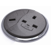 CMW Ltd Desk Cable Management | Black Desktop Porthole 1 x Power, 1 x Data