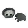 Grey 209mm Cut-Out RCD Twin Power & 4 Data Apertures