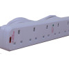 Kauden  13A Power Adapter, One to Four sockets with Surge & Spike Protection, White