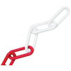 8mm Red / White Plastic Chain (Each)