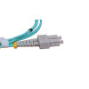 1m SC to SC Duplex OM3 Multimode Aqua Fibre Optic Patch Cable with 3mm Jacket