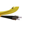 3m ST to ST Duplex OS2 Singlemode Yellow Fibre Optic Patch Cable with 3mm Jacket