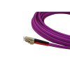 10m LC to LC Duplex OM3 Multimode Erika Violet Fibre Optic Patch Cable with 3mm Jacket