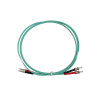 2m LC to ST Duplex OM3 Multimode Aqua Fibre Optic Patch Cable with 3mm Jacket