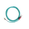 3m LC to ST Duplex OM3 Multimode Aqua Fibre Optic Patch Cable with 3mm Jacket