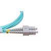 2m SC to SC Duplex OM3 Multimode Aqua Fibre Optic Patch Cable with 3mm Jacket