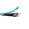 1m ST to ST Duplex OM3 Multimode Aqua Fibre Optic Patch Cable with 3mm Jacket