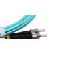 5m ST to ST Duplex OM3 Multimode Aqua Fibre Optic Patch Cable with 3mm Jacket