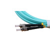 5m ST to ST Duplex OM3 Multimode Aqua Fibre Optic Patch Cable with 3mm Jacket