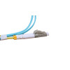 1m LC to LC Duplex OM4 Multimode Aqua Fibre Optic Patch Cable with 2mm Jacket